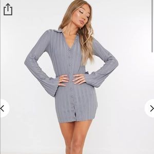 Missguided Grandad button front knit dress